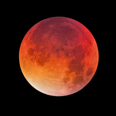Fototapete Vollmond Blutmond als dramatischer Vollmond  © lukszczepanski