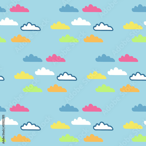 Cute Colorful Clouds Pattern