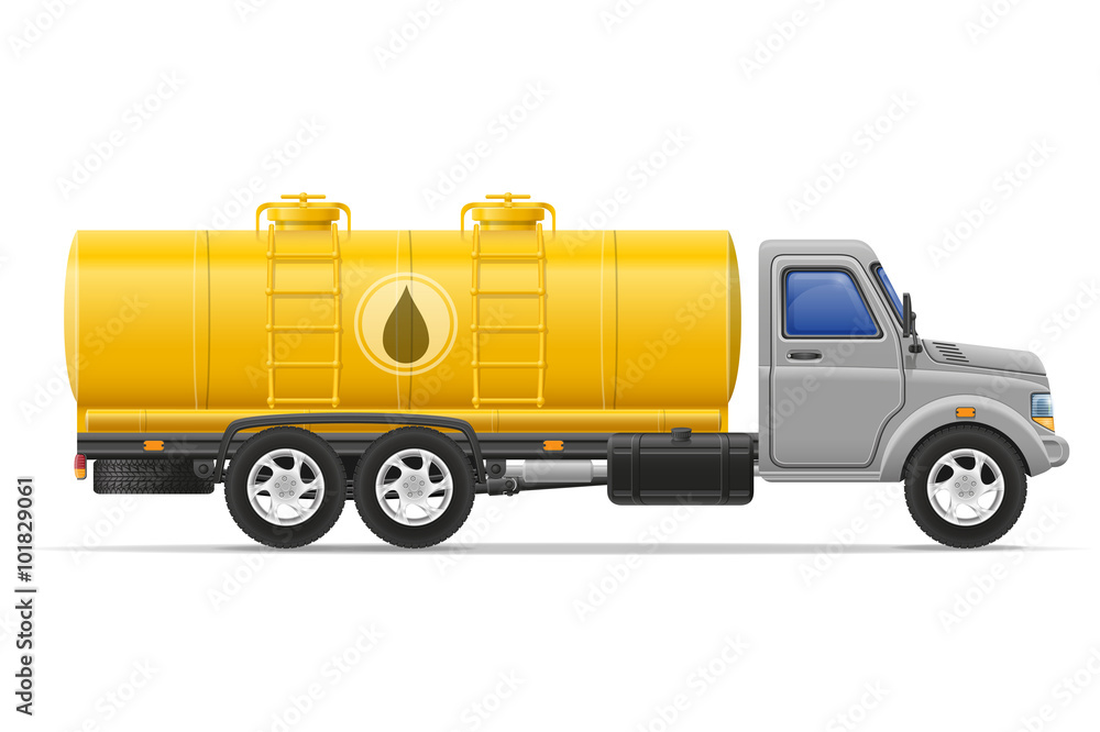 cargo truck with tank for transporting liquids vector illustrati