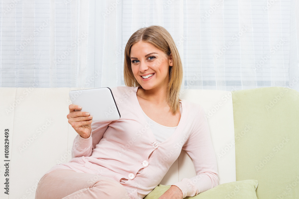 Woman using digital tablet Woman using digital tablet