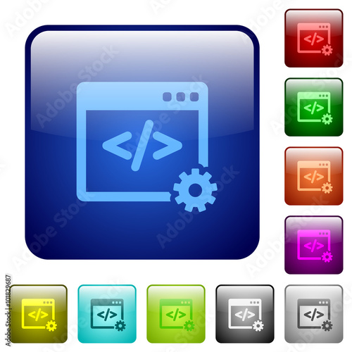 Color web development square buttons