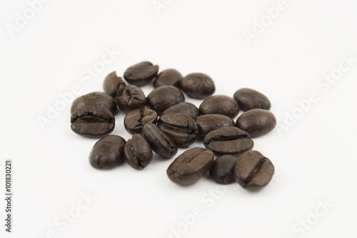 Coffee beans on a white background 