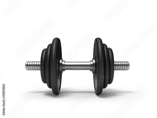 dumbbells over white background. with clipping path