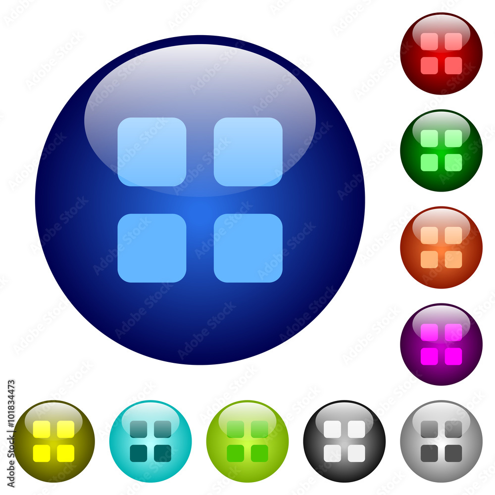 Color large grid view glass buttons Color large grid view glass buttons