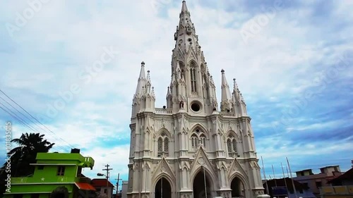 Tilt Up shot of a church, Our Lady of Ransom Church, Kanyakumari, Tamil Nadu, India photo