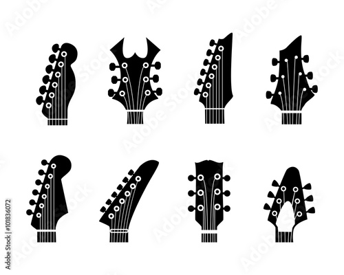 Canvas Print silhouettes guitars