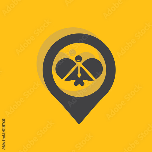 Ping pong with pin icon