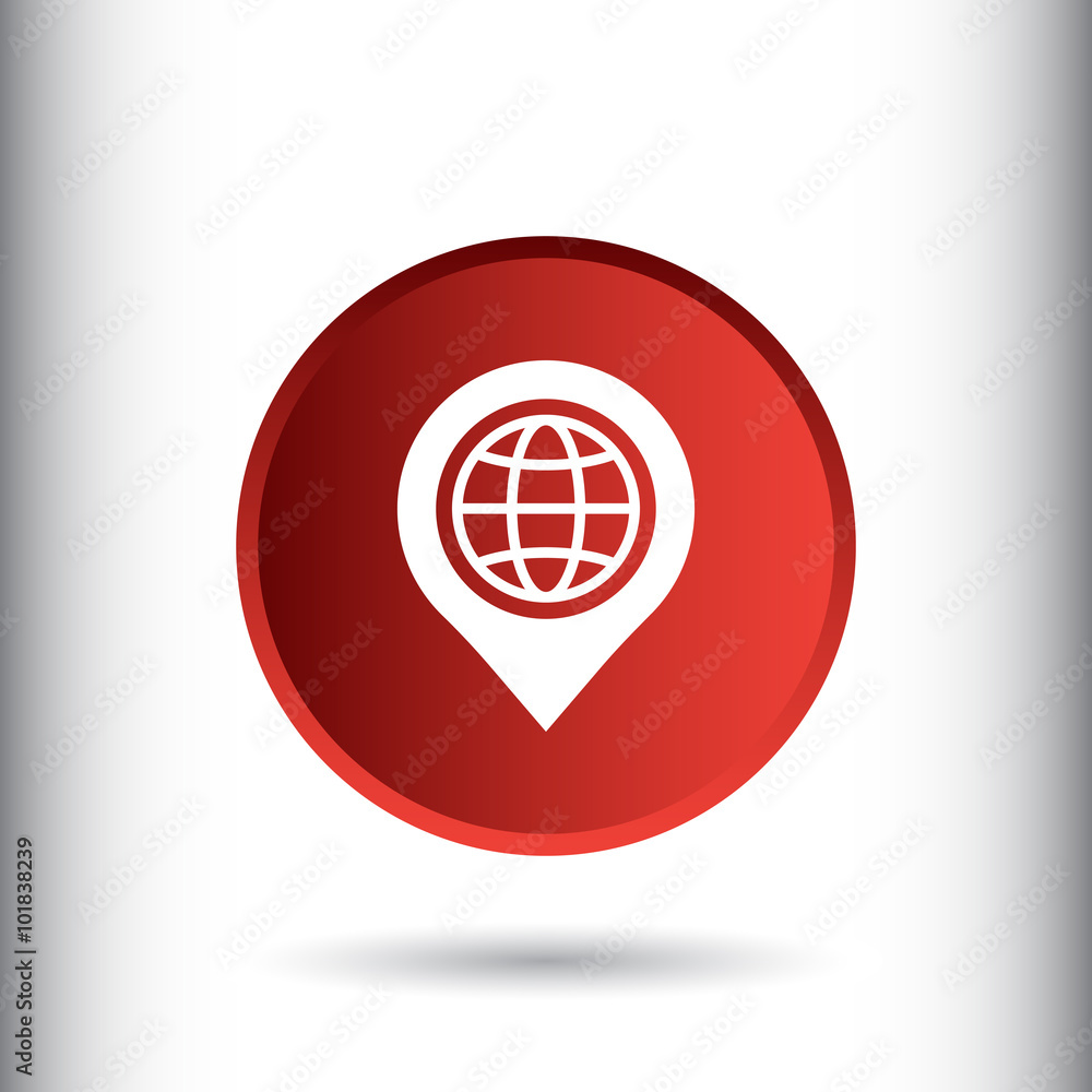 Pin with globe icon Pin with globe icon
