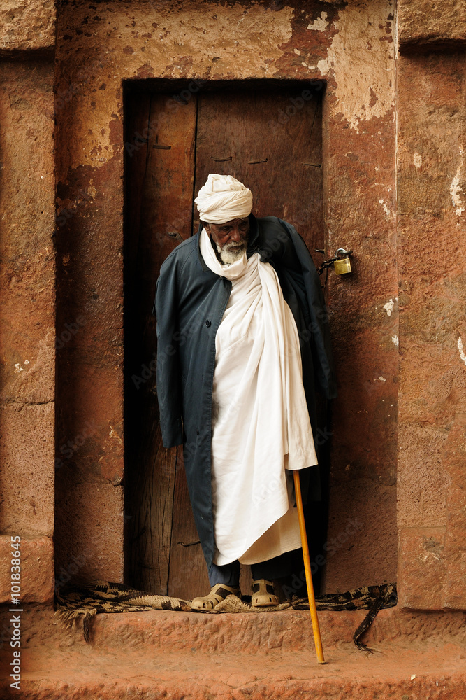 Naklejka premium Orthodox churches carve in solid rock in Lalibela