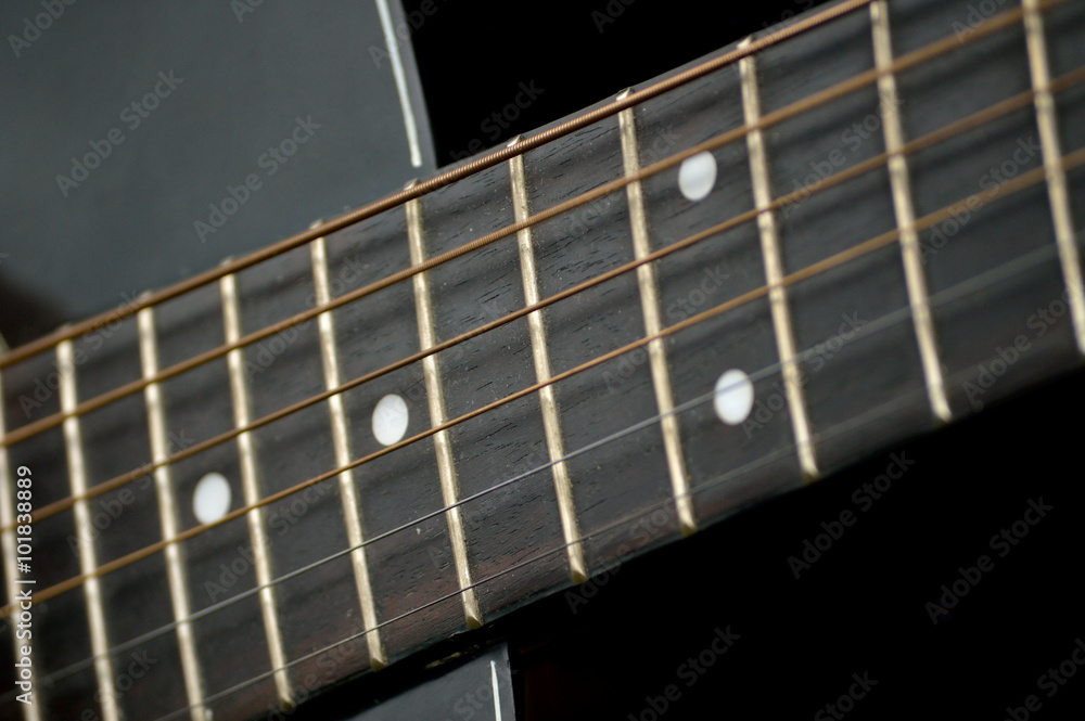 Guitar fretboard closeup Guitar fretboard closeup
