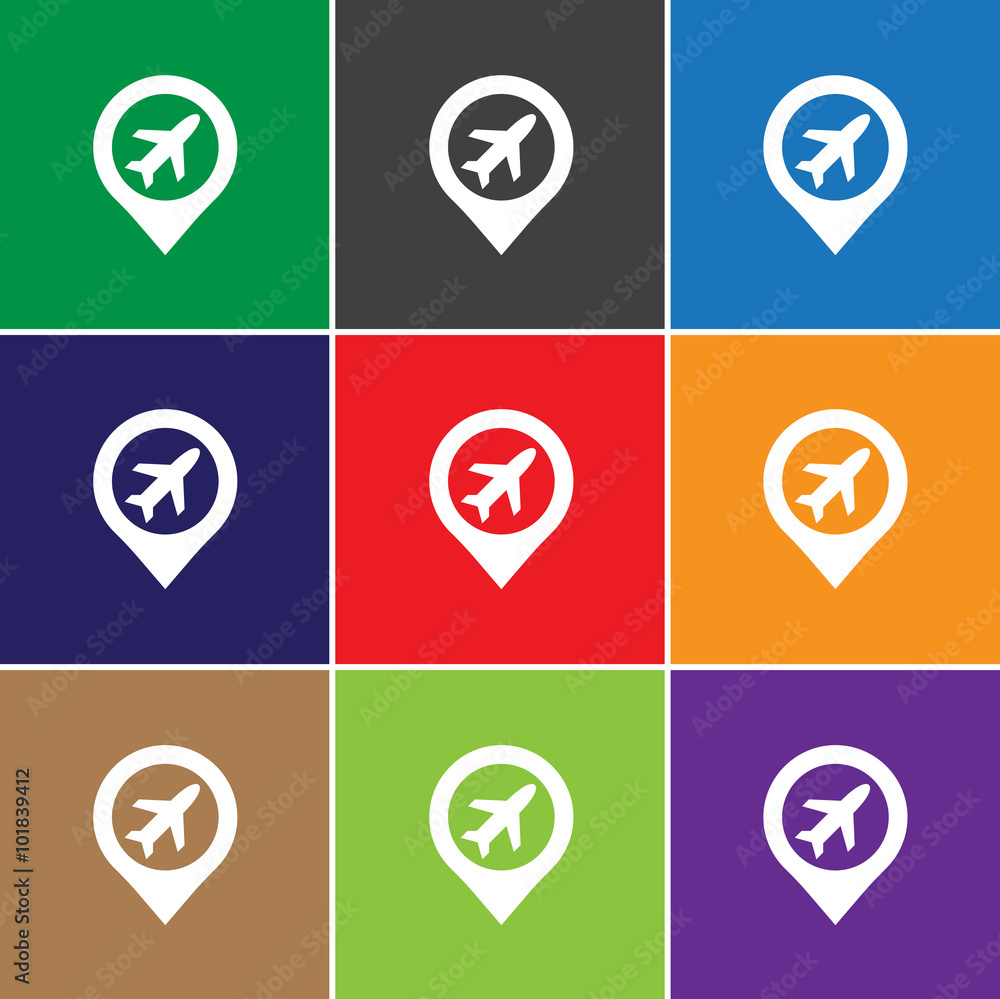 Airport with pin icon Airport with pin icon