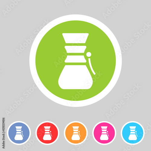 coffeemaker coffee icon flat web sign symbol logo label