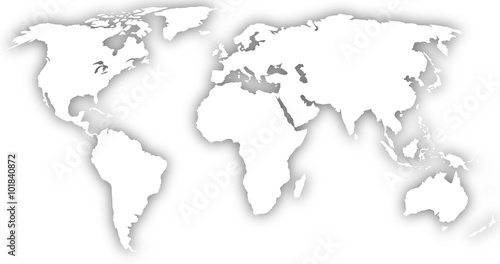 white world map