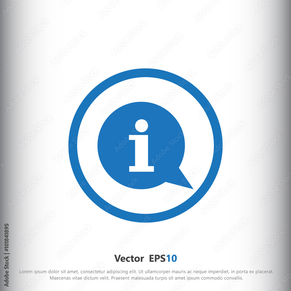 Info with bubble speech icon Info with bubble speech icon