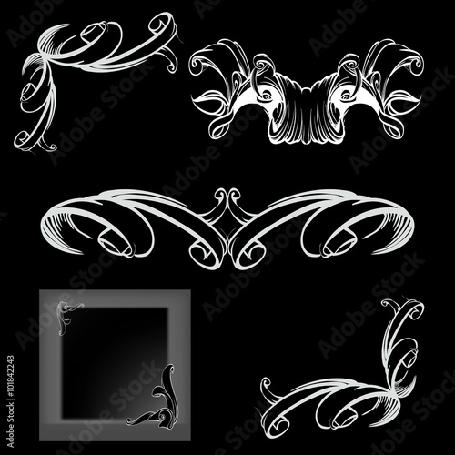 decorative elements in vintage style for decoration layout, fram