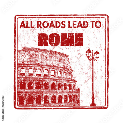 All roads lead to Rome stamp