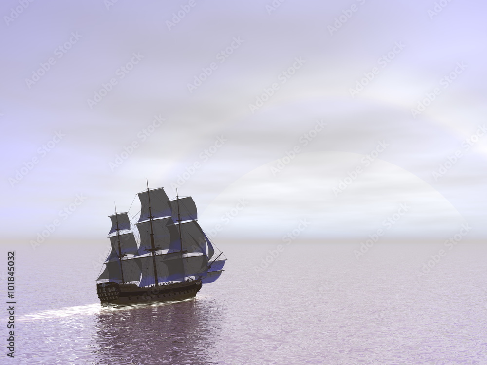 Photography Old ship HSM Victory - 3D render