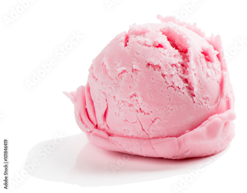 One scoop of pink ice cream