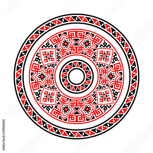 Ethnic motives. Circular pattern in traditional style.