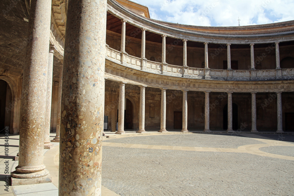 Charles V palace courtyard, Alhambra, Granada Charles V palace courtyard, Alhambra, Granada