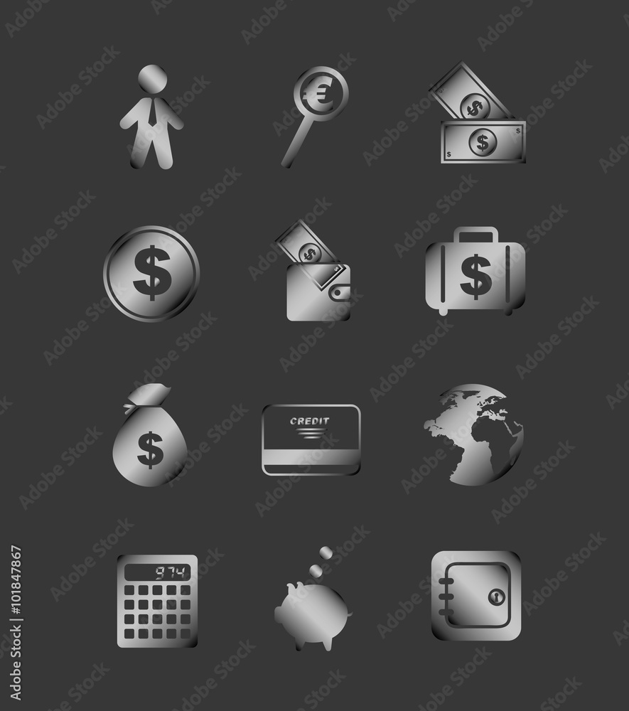 Fototapeta premium money set icons design