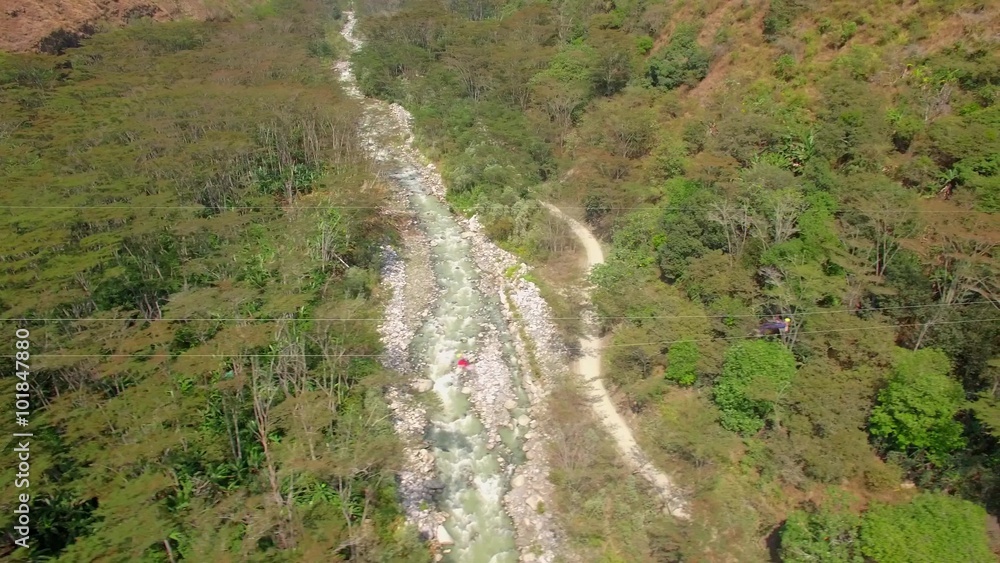 Ziplines over tropical forest Ziplines over tropical forest