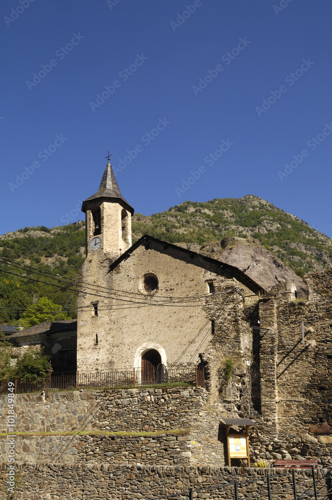 Church of Sant Andreu of Tavascan village , Lleida province, pyrenees mountains, Spain