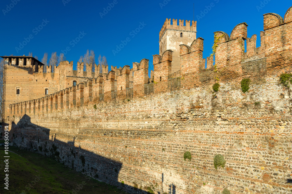 Battlements in Castelvecchio of Verona