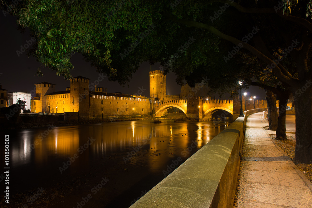Nightview of Castelvecchio of Verona