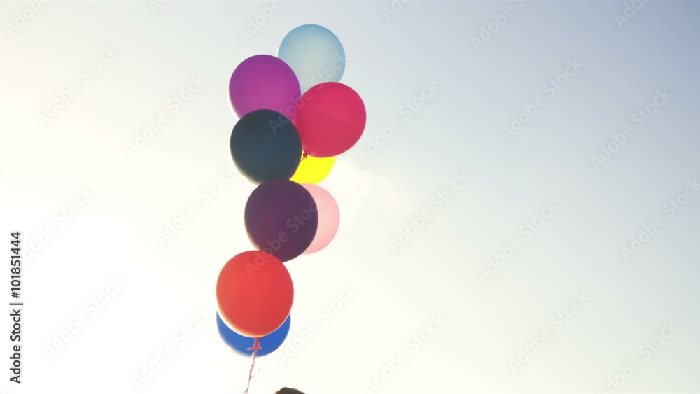 Colorful balloons floating in the air Colorful balloons floating in the air