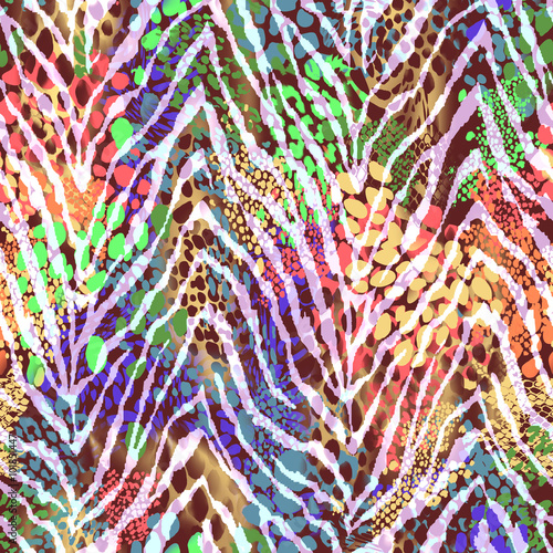 colorful zebra texture on spots ~ seamless background