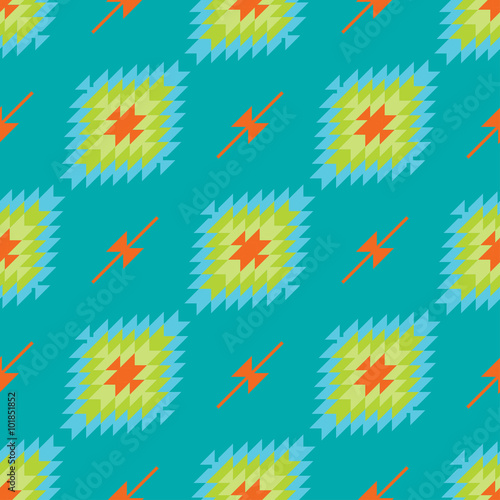 Mexican Folkloric  tracery textile seamless pattern