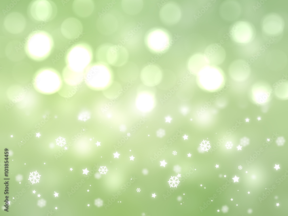 Christmas green background. The winter background, falling snowf Christmas green background. The winter background, falling snowf