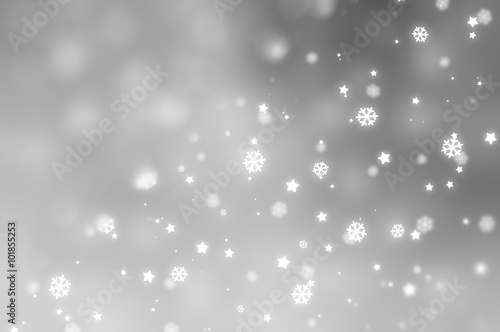 Christmas grey background. the winter background, falling snowfl