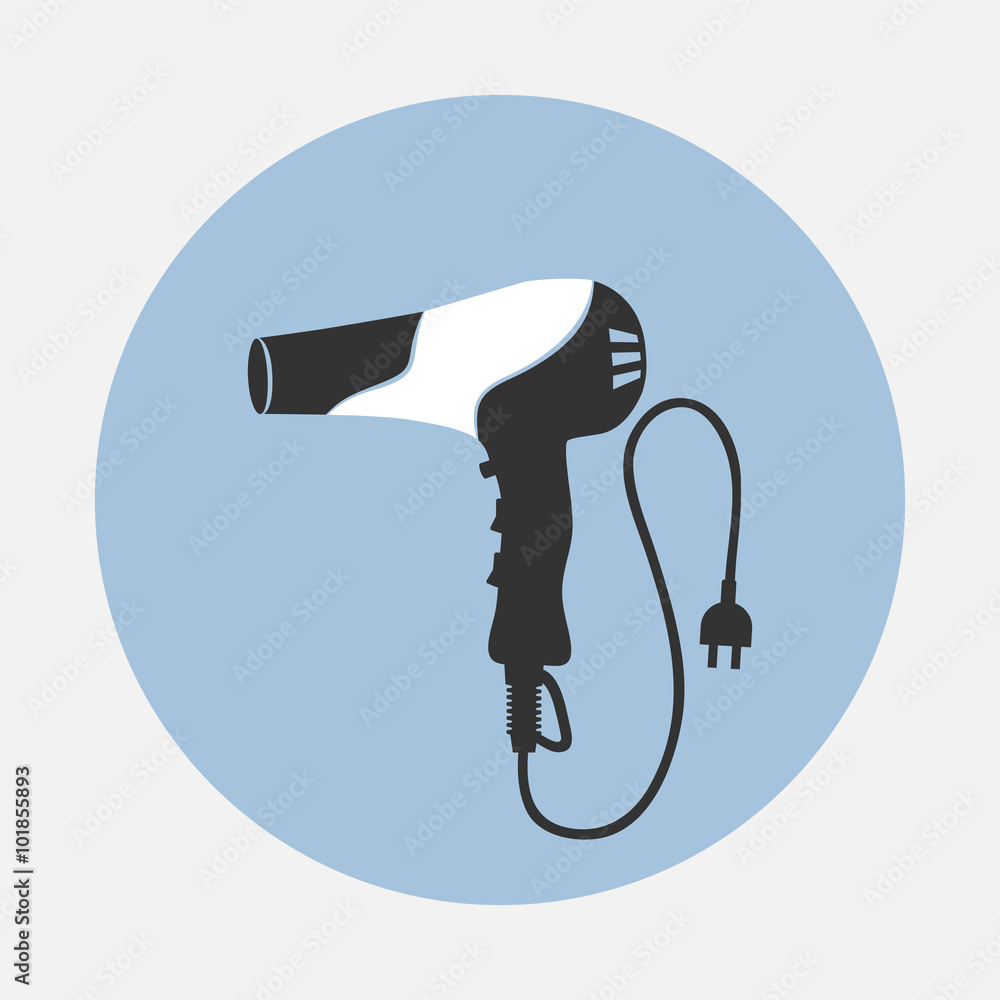 Wall Mural Professional blow hairdryer with two-pin plug and cord