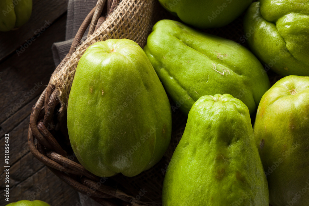 Raw Green Organic Chayote Raw Green Organic Chayote