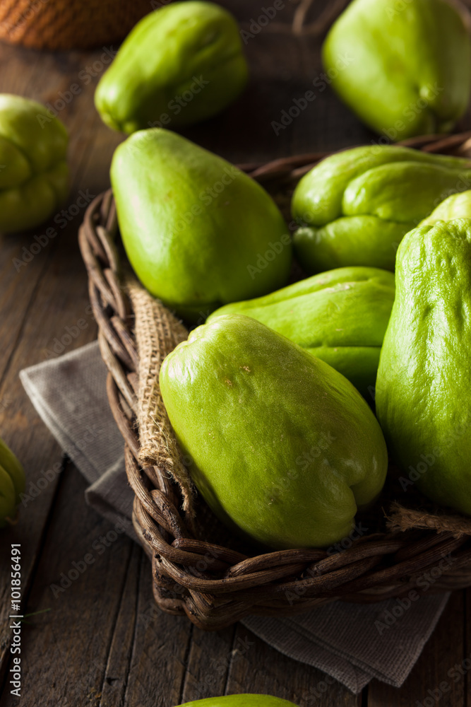 Raw Green Organic Chayote Raw Green Organic Chayote