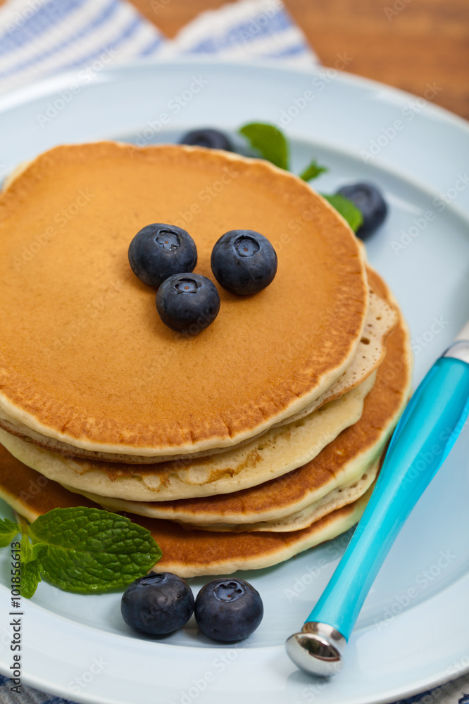 Pancakes with Blueberries. Selective focus. Pancakes with Blueberries. Selective focus.