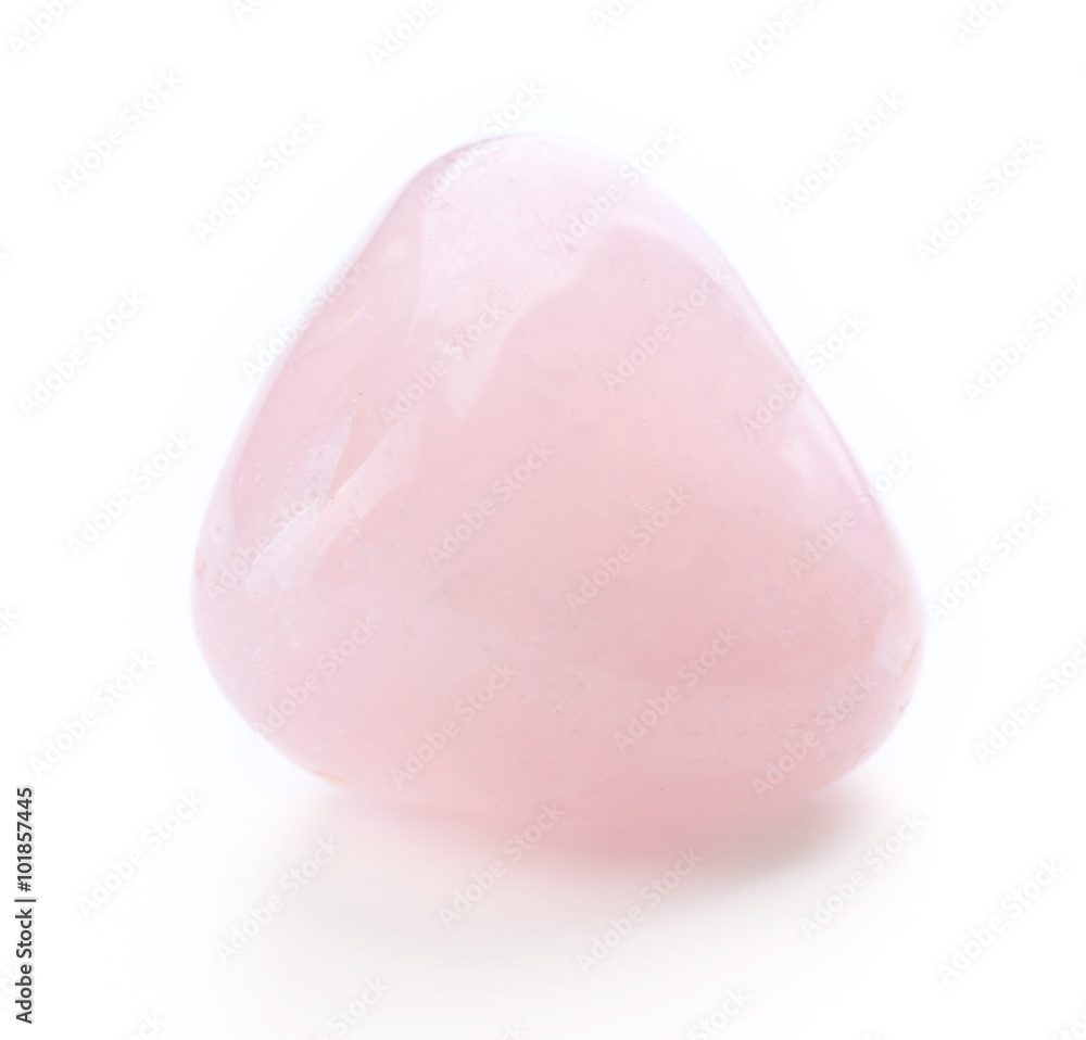 Pink quartz isolated on white background
