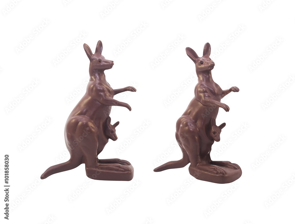 Fototapeta premium Isolated kangaroo toy. Isolated kangaroo toy side and angle view
