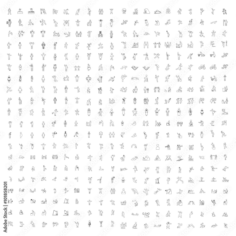 Human Hand Drawn line icon set Human Hand Drawn line icon set