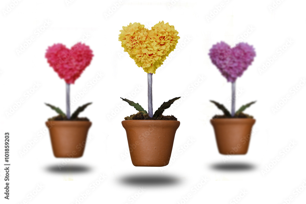 tree shaped heart in clay pots tree shaped heart in clay pots