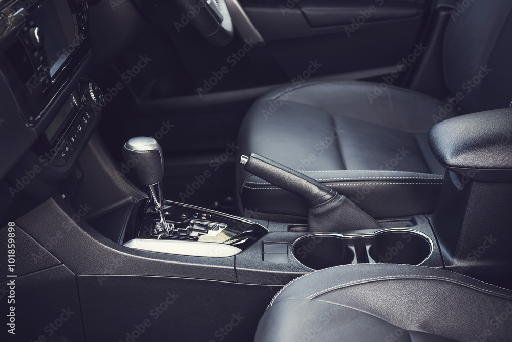 Detail of new modern car interior Detail of new modern car interior
