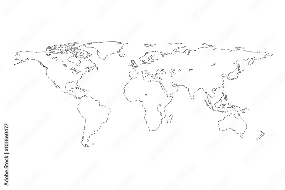 Outline of world map