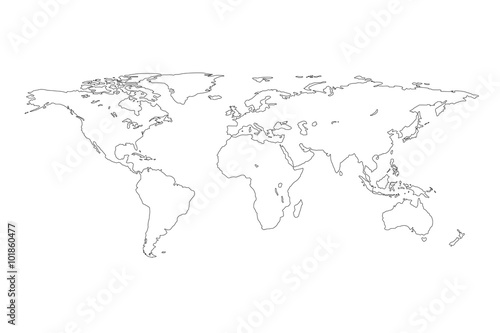 Outline of world map