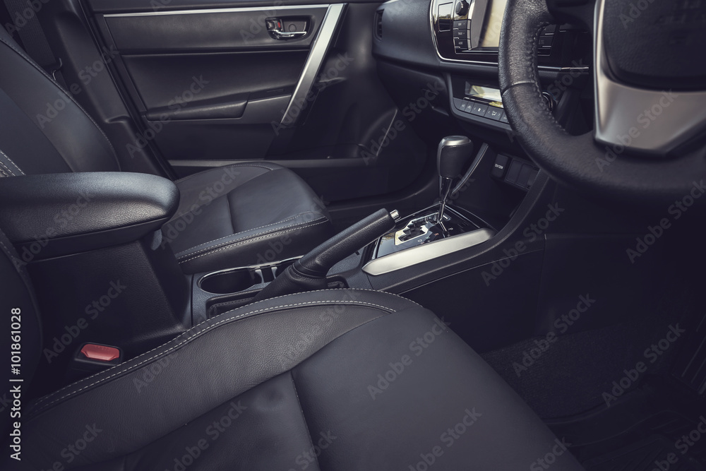 Detail of new modern car interior