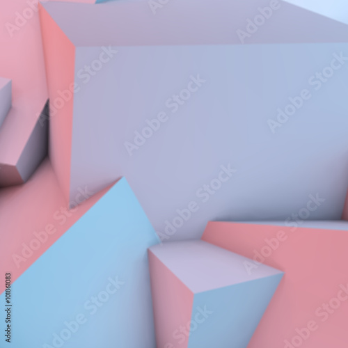 Abstract background with rose quartz and serenity cubes