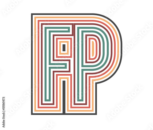 FP Retro Logo with Outline. suitable for new company.