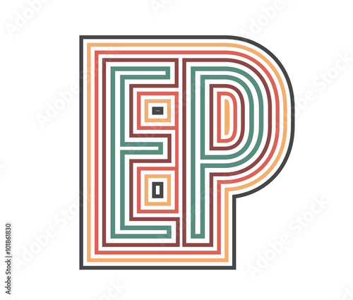 EP Retro Logo with Outline. suitable for new company.