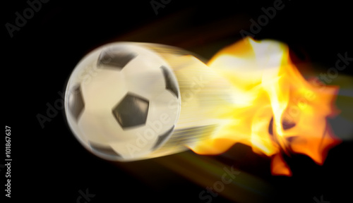 Football Ball on Fire